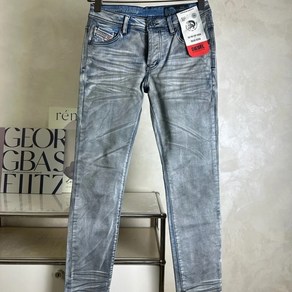 diesel SS22 남성 로우 허리 지퍼 슬림 워싱 청바지 블루 A0359409J30-01