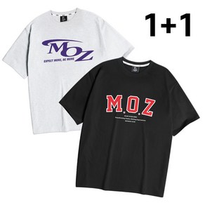 모즈모즈 [1+1] M-3XL 액티브 MOZ 오버핏 반팔 티셔츠