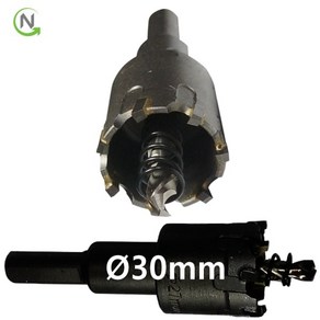 넥스트그린공구 초경 홀쏘 기리 30mm 홀커터 홀컷터 스텐 씽크 방화문 구멍 관통, 1개