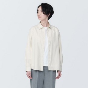 무인양품 MUJI 여성 워싱 브로드 레귤러 칼라 긴소매 셔츠(여성셔츠) BC2JEA4S