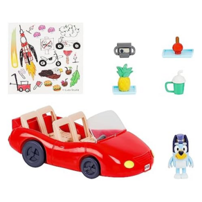 Bluey Vehicle and Figue Pack Escape Convetible with 2.5 inch Exclusive Figue 4 Accessoies and, 1개