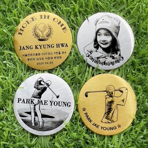 [사진각인] 골프볼마커 볼마크 머리올리기선물 자석클립 홀인원 이글기원 주문제작 선물 써지컬스틸, 5) 골프상징_이글부터형(이름만보내주세요), 골드(18K GOLD도금), 1개