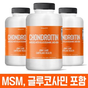 콘드로이친 1200mg 2+1병 관절 건강 영양제 글루코사민 MSM 황산 추천 해외 미국 직구 할머니 할아버지 어버이날 부모님 선물, 3개, 200캡슐, 200정