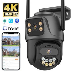 외부 와이파이 PTZ 듀얼 4K 8MP HD 야외 IP 4MP 자동 추적 보안 보호 CCTV iCsee P2P, 4MP Add 32G, 1개