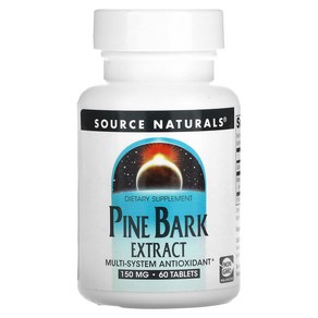 소스내추럴스 Pine Bak Extact 소나무 껍질 추출물 150mg 60정 1병, 1개