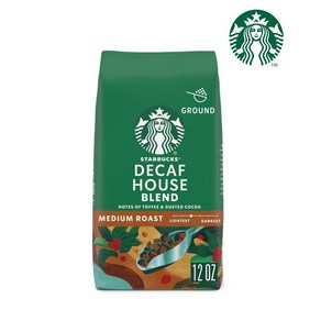 [미국인기템] 스타벅스 디카페인 원두 분쇄 커피 가루 하우스 블렌드 340g ﻿Stabucks Medium Roast Decaf, 1개