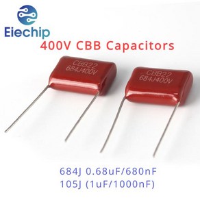 400V CBB 커패시터 폴리프로필렌 필름 캐패시터 키트 684J 0.68uF 680nF 105J (1uF 1000nF) P15mm, 01 0.68 미크로포맷