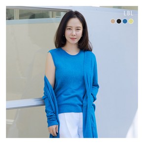 [LBL] ○25SS 프렌치린넨 실크시스루 슬리브리스 니트