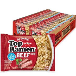 Nissin Top Ramen Noodle 수프 쇠고기 85g3온스 24개 팩 204113, 3 Ounce (Pack of 24) 393692 _소, 85g