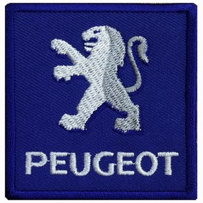 와펜 D761 - PEUGEOT 블루 사각 로고 마크 패치 와펜