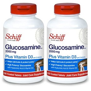 Schiff Glucosamine 2000mg 쉬프 글루코사민 히알루론산 함유 150정 2팩, 1개, 300정