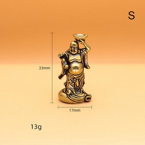 Maiteya 부처님 미니어처 인형 황동 작은 조각상 장식품 홈 장식 공예 거실 책상 장식, 1) S