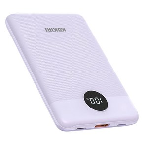 코끼리 고속충전 미니 LCD 잔량표시 PD 22.5W 보조배터리 10000mAh C타입 USE-A, 퍼플, KPB-RM10P1A1