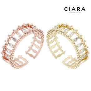 CIARA 14K Rimini 크라운스톤 레이어드 반지(GoldPlated)