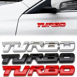 차량 외관 튜닝 용품 TURBO 접착식 엠블럼 3컬러