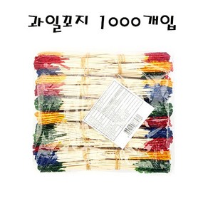 [캠인노크] 과일꽂이 자작나무 꽃요지 롱 이쑤시개, 1000개, 3개