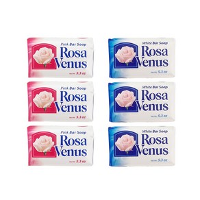 토탈하우스 ROSA VENUS 로사 비너스 때비누 혼합6개세트 (화이트3+핑크3) 150g 각질제거 미용비누 목욕비누 멕시코비누