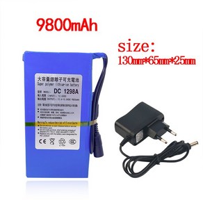 100% 충전 보호 DC 12V 20000mAh 리튬 이온 슈퍼 충전식 배터리 백업 팩, 03 9800mAh