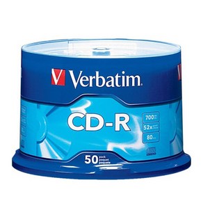 버바팀 Vebatim CD-R / DVD-R / RW / DL / 700MB 4.7GB 8.5GB 25GB 50GB 블루레이, CD-R 700mb 50p CAKE 52X, 1개