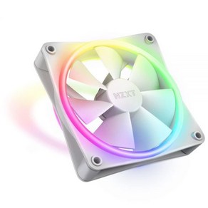 NZXT F140 RGB Duo Twin Pack 컨트롤러 포함 140mm 양면 팬 2개 개별 주소 지정 가능한 LED 20개 균형 잡힌 공기량 및 정압 Fluid Dynamic, White_120mm  Single Pack  Fa, White_Static Pessue, 8) 120mm - 화이트 - RGB Duo