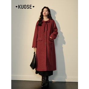 KUOSE 쿠오세 라운드넥 울코트 롱코트