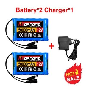 휴대용 슈퍼 충전식 리튬 이온 배터리 팩 용량 DC 12.6V 30Ah CCTV 캠 모니터 및 충전기 12V 50000mah