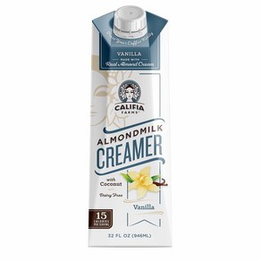 Califia Fams 커피 크리머 액상 아몬드 밀크 바닐라32oz 6팩, 6개, 946ml