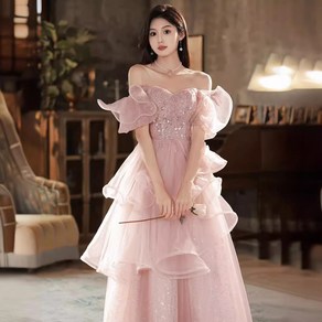 파티 드레스 핑크 볼륨 이브닝드레스 약혼스커트 Party Dress 뉴타임즈 I137V902