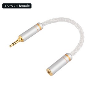 YYTCG 순수 실버 커넥터 어댑터 2.53.54.4mm 남성 2.53.54.4mm 여성 밸런스드 오디오 변환 케이블, [01] 2.5 to 3.5 female