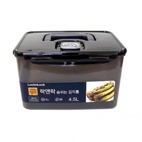 국산 숨밸브 김치통 4.5L 투명 밀폐용기 김장 짱아찌 소박이 보관통, 1개