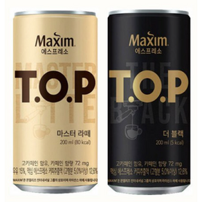 맥심 티오피 200mLx30캔(블랙15+라떼15)/TOP캔/무배, 200ml, 1세트