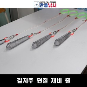 갈치추 던질 채비 줄 추잡이 봉돌, 갈치 추 던질 채비 줄 60cm, 1개