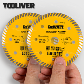 디월트 4인치 다이아몬드날 타일날 그라인더날 커팅 절단날, 2개, 15mm 타일용 터보날