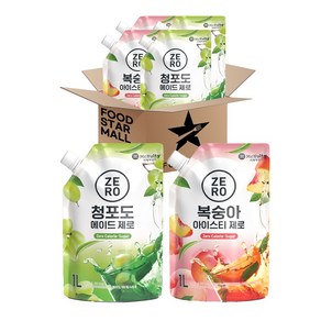 아이스티 제로 (복숭아3+청포도3), 1개, 1L