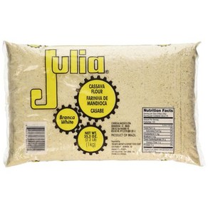 줄리아 카사바 밀가루 화이트 35.2온스 (02팩)  파리냐 데 만디오카 브랑카 크루아 1Kg, 2개