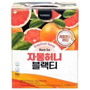 코스트코 VONBEE 본비 자몽 허니 블랙티 1800G (20G X 90스틱) 저당 액상아이스티, 20g, 1개, 90개입