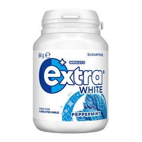 Wrigley's 엑스트라 화이트 페퍼민트 츄잉껌 64g Extra White Peppermint Chewing Gum