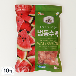 루비랑 국산 냉동 수박 다이스 수박주스 땡모반, 10개, 1kg