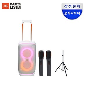 삼성공식파트너 JBL PARTYBOX STAGE 320 블루투스스피커 [화이트] + 신제품 마이크 JBL PARTYBOX WIRELESS MIC 패키지 [스피커, [WHT] 화이트+마이크, 세트