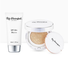 비알워터풀 미백 주름개선 자외선 차단 기능성 쿠션 팩트 15g + 선크림 50ml SPF50+ PA+++, 1세트