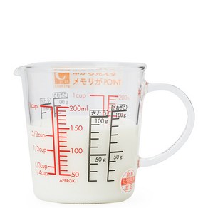 하리오 글라스 계량컵 200ml CMJW-200, 상세 설명 참조, 1개