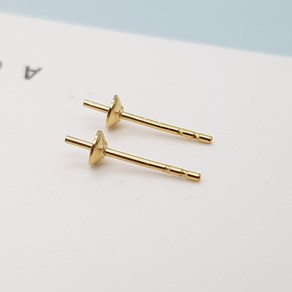 14k 반홀 진주 침 펜싱 포스트 귀걸이 DIY 부자재 재료, 3mm 1쌍, 1개