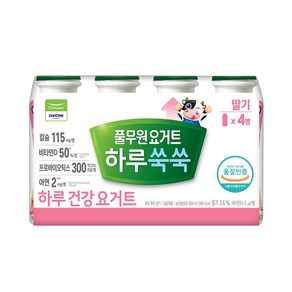 하루요거트쑥쑥-딸기 (100ml x 4개입) 풀무원 냉장, 4개, 100ml