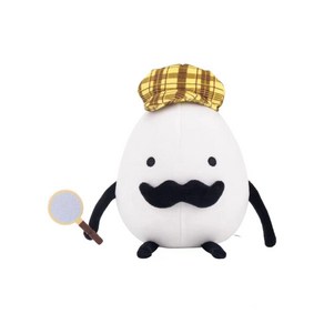 팬들을 위한 만화 인형 베개 형사 계란 봉제 크리스마스 생일 선물 25cm, [01] 25cm, WHITE, 1개