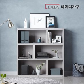 [수도권무배] 레이디가구 더블 36T 수납 1200 3단책장, 그레이오크