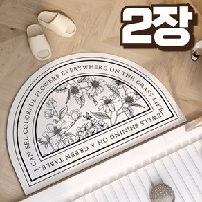 노마지니 빨아쓰는 소프트 말랑 규조토 발매트, 반달, 2개