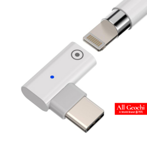 애플펜슬 1세대 C타입 충전 젠더 ㄱ자 아이패드 연결 USB-C, 애플펜슬 to C타입 ㄱ자 충전젠더, 1개, 화이트(애플펜슬 C타입 충전젠더), 2cm