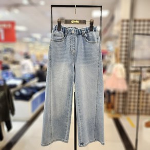 [신디키즈]논현점**잘빠진 워싱컬러!! 유니크한 사선 절개 라인이 멋스러운 브러쉬 슬림와이드데님 CITJ24D4Z
