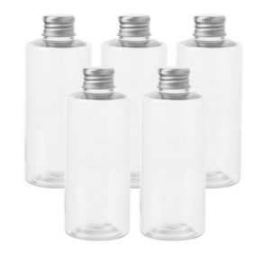 병도매닷컴 AC200 투명 음료용기 알루미늄 실버캡, 200ml., 5개