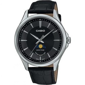 카시오 문페이즈 가죽 시계 방수 블랙 CASIO MTP-M100L-1AV 일본직구